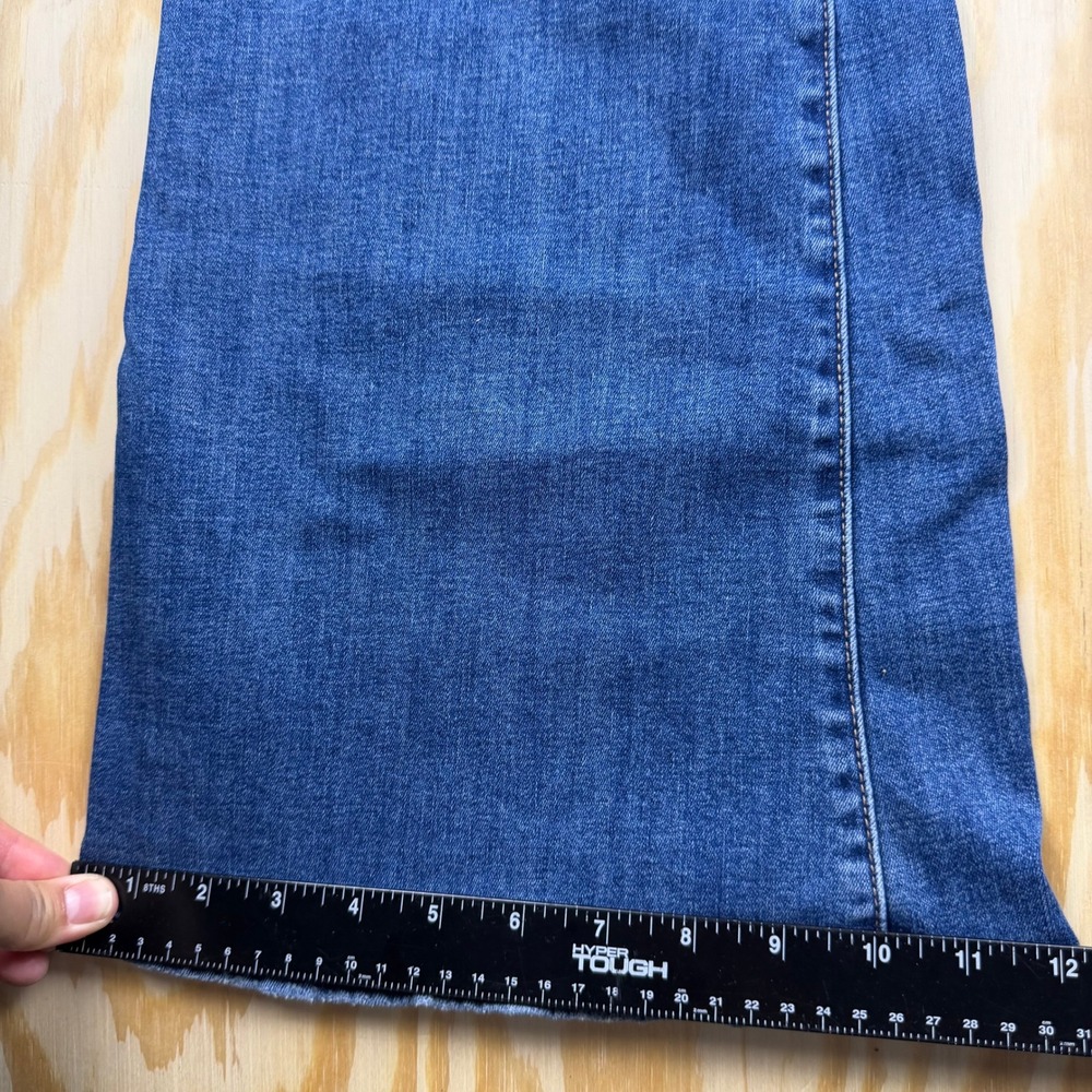 American Eagle Super High-Rise Flare Jeans 16 Long Medium Wash Patch Pockets - Picture 9 of 9